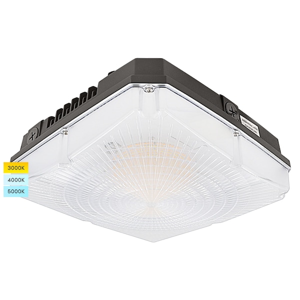 Luxrite Flush Mount LED Canopy Light 28/35/40W Up to 4800LM 3CCT 3000K-5000K IP65 10X10 ETL 120-277V LR40717-1PK - main